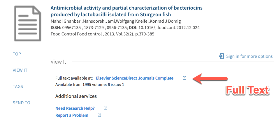 CSUSM Library Catalog Full Text Link