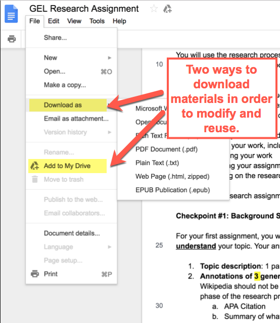 Image showing how to download Google docs 
