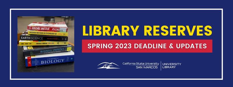 Image for the Spotlight on Library Reserves Spring 2023 Deadline & Updates for Faculty